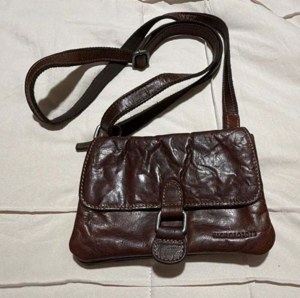Jack Georges Brown Leather Crossbody Bag